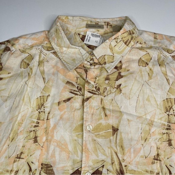 Hawaiian Aloha Shirt Linen Cotton Button Beach Vacation Tropical Summer 5X New - Picture 8 of 13